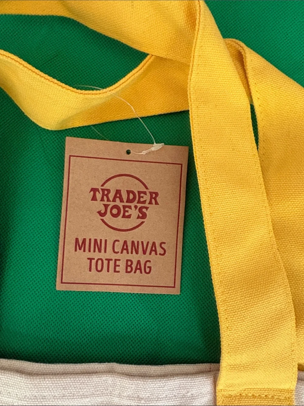 Trader Joe’s Yellow & White Canvas Tote Bag